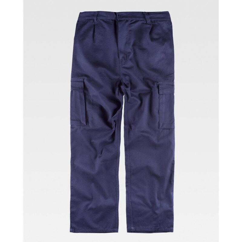 

Pantalón recto de algodón ligero y cintura elástica B1456 | Azul marino - 48 - Workteam