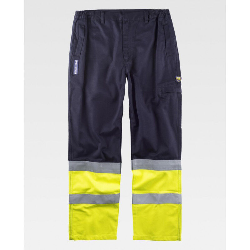 

Pantalón de protección ignífugo con cinta reflectante-fluorescente WORKTEAM B1491 | L - Marino+Amarillo A.V.