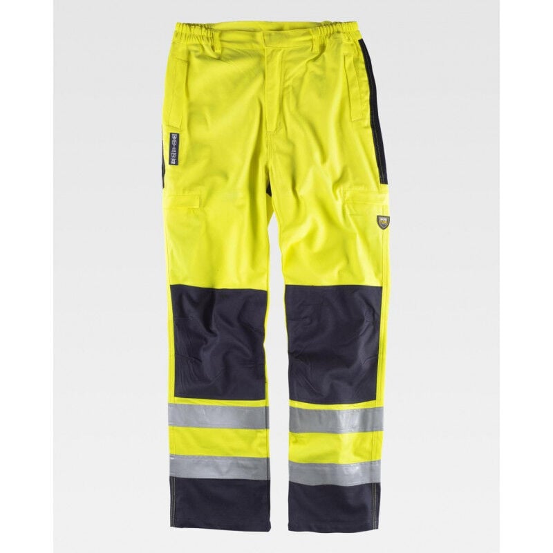 

Pantalón ignífugo para soldadura de alta visibilidad WORKTEAM Work Flame B1492 | M - Amarillo A.V.+Marino