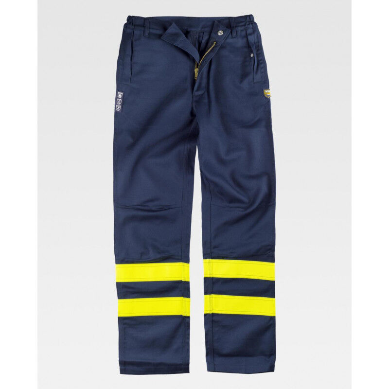 

Workteam - Pantalón para soldador de triple costura con reflectantes en perneras B1494 | XL - Marino+Amarillo A.V.