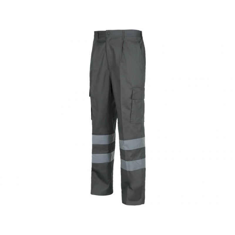 

Pantalón recto de algodón con cintas reflectantes B1447 | Gris - 40 - Workteam