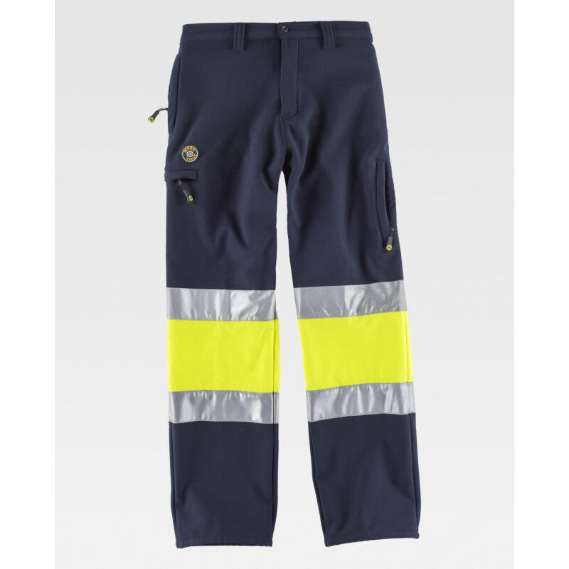 

Workteam - Pantalón Workshell combinado con alta visibilidad y bolsillos internos S9820 | S - Marino+Amarillo A.V.