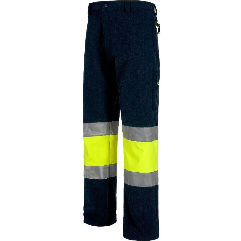 

Workteam - Pantalón Workshell combinado con alta visibilidad y bolsillos internos S9820 | M - Marino+Amarillo A.V.