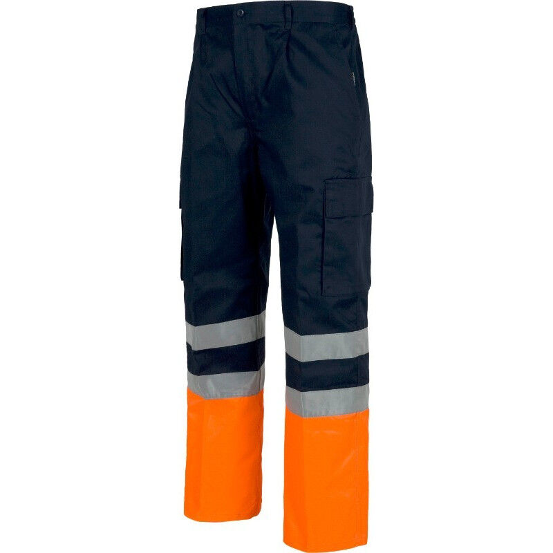 

Pantalón con refuerzos combinado con alta visibilidad y cintas reflectantes WORKTEAM C4014 | 40 - Marino+Naranja A.V.