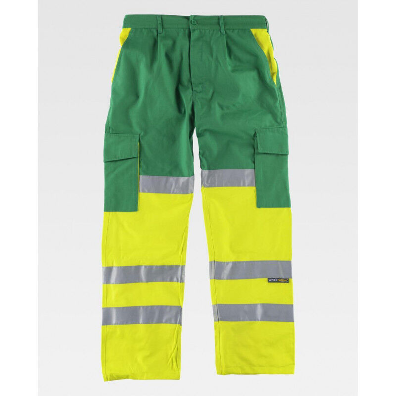 

Pantalón de trabajo con tres cintas reflectantes en perneras C3314 | 38 - Verde+Amarillo A.V. - Workteam