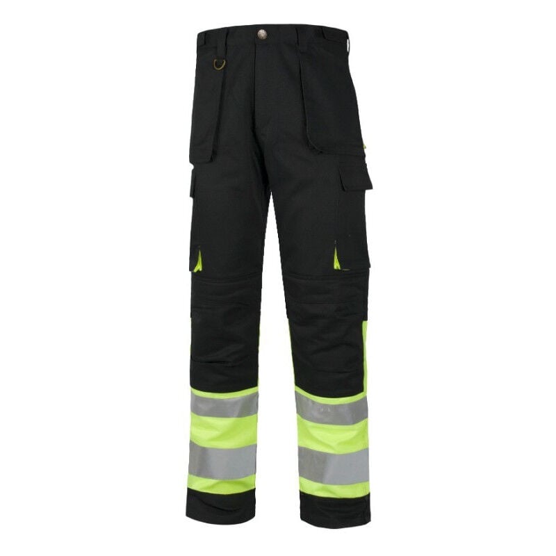 

Pantalón combinado de triple costura con cintas reflectantes WORKTEAM C2918 | 54 - Negro+Amarillo A.V.
