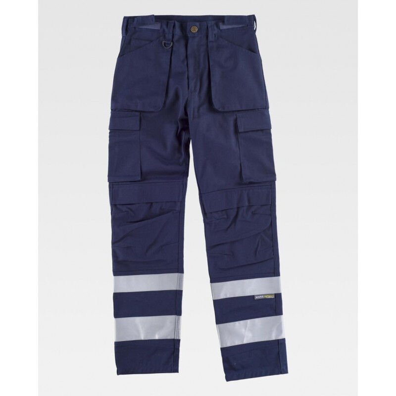 

Pantalón de Alta Visibilidad con bolsillos para rodilleras WORKTEAM C2911 | Azul marino - 50