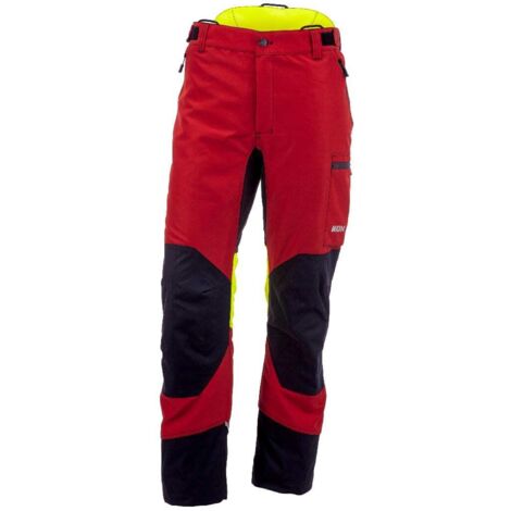 Pantalon anti-coupures KOX Duro 3.0 Rouge/Jaune Taille 29 Petit et large