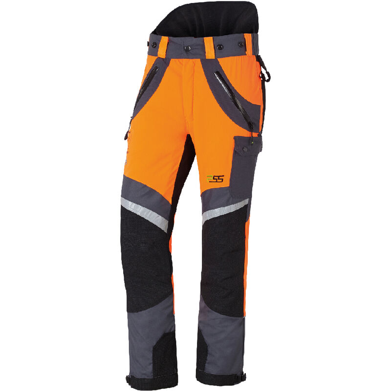 PSS - Pantalon anti-coupures X-treme Air orange/gris, coupe sport, taille 27 courte - Orange/gris