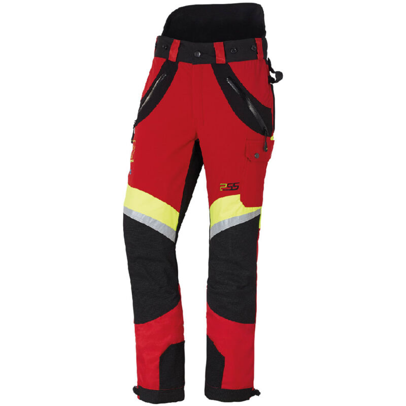 Pantalon anti-coupures X-treme Air rouge/jaune, coupe sport, taille eu 48/ fr 42