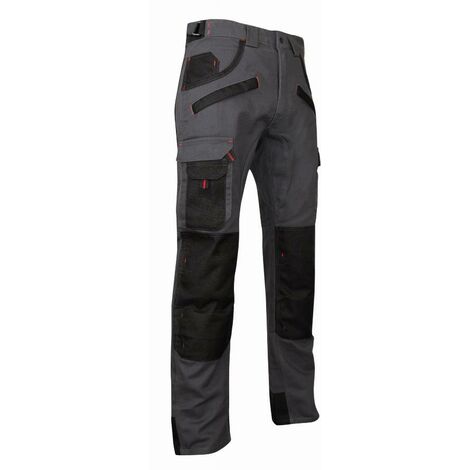 LMA 1425 Basalte Pantalon en Tissu Canvas Extensible, Noir, Taille