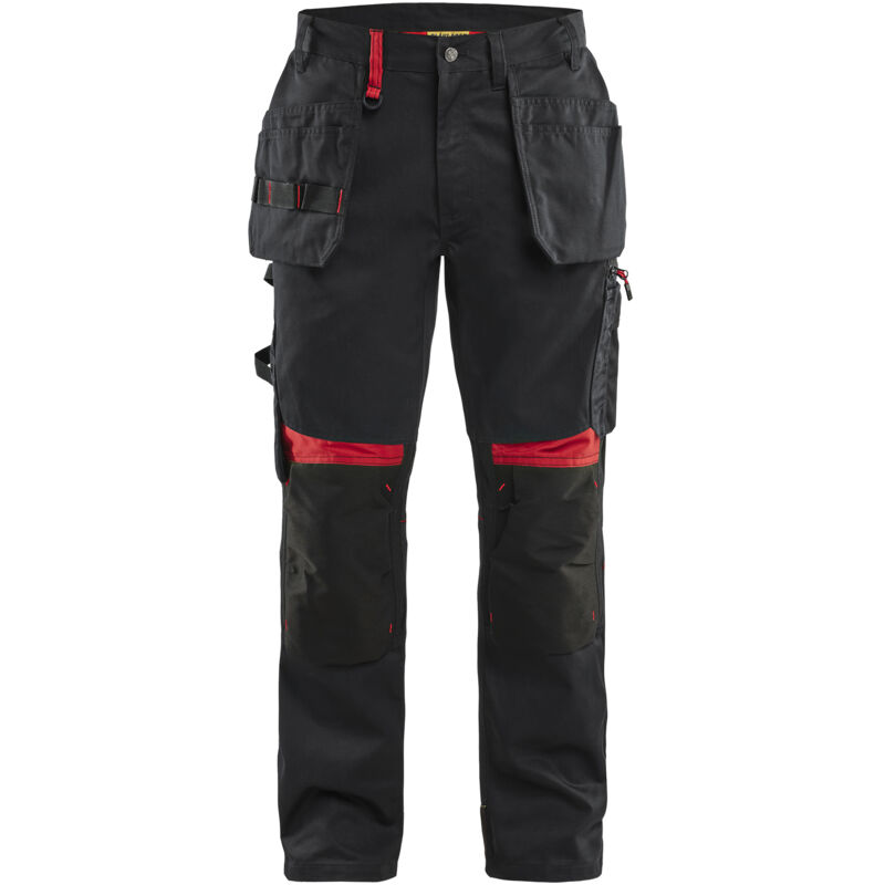 Blaklader Arbeitsarbeitshose Für Handwerker Ohne Schwebende Taschen 1555 - Schwarz/rot L - Fr(46) - Se(c52) - Standards