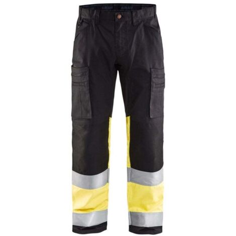 Pantalon artisan haute visibilité Blaklader +STRETCH Noir / Jaune 40
