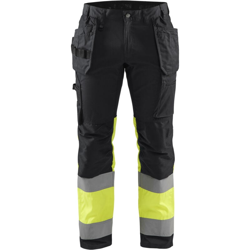 Pantalon de travail haute visibilité stretch 1558 - Noir/Jaune fluo xl - FR(48) - SE(C54) - Courtes