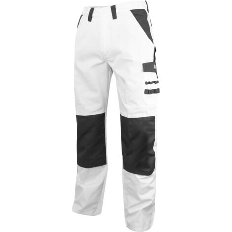 Pantalon artisan peintre bicolore avec poches genouillères - Gamme Peinture - CREPI - BLANC-GRIS - 1084 - LMA Lebeurre