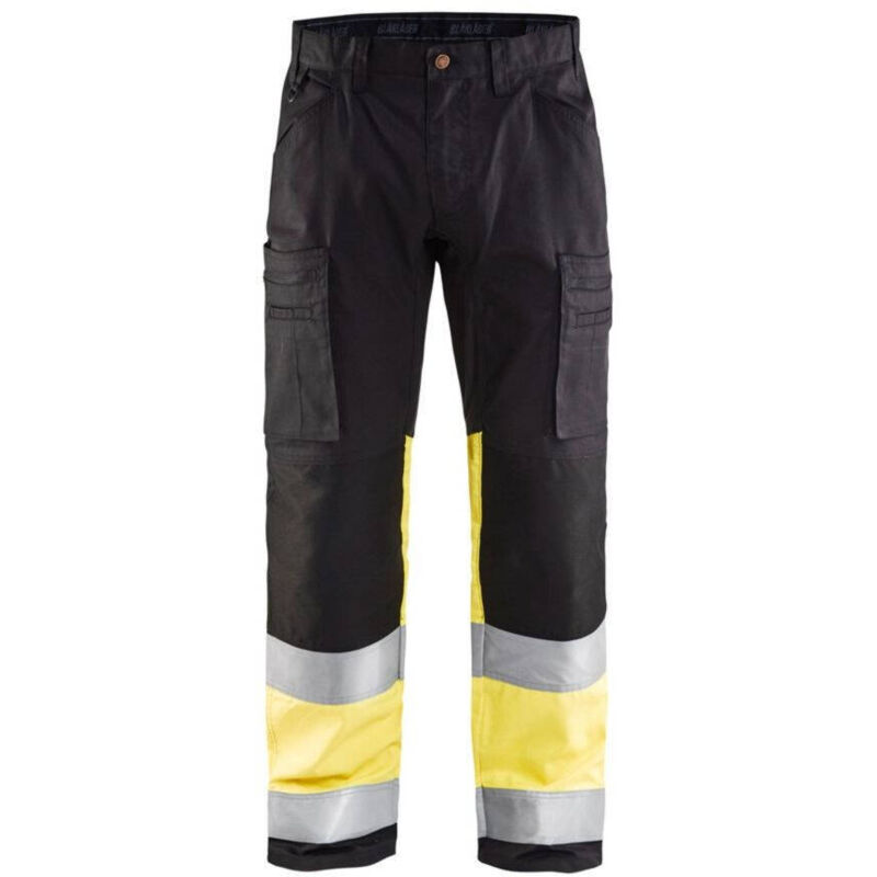 Pantalon de travail haute visibilité stretch 1551 - Noir/Jaune fluo 4XL - FR(58) - SE(C64) - Standards