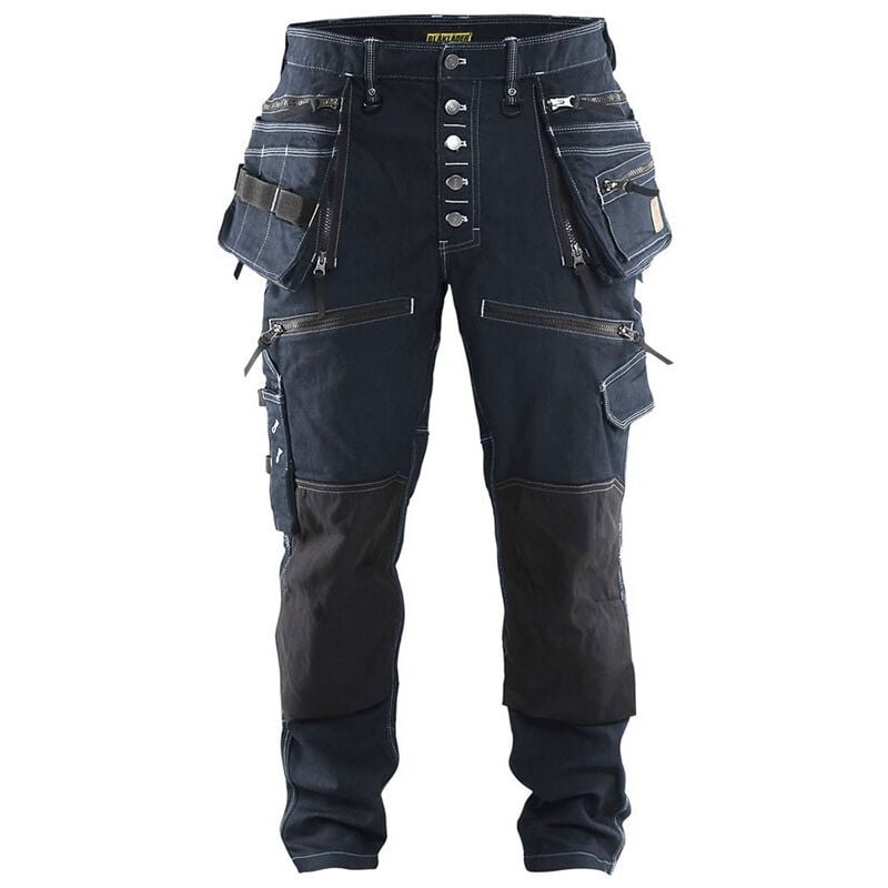 Jean de travail slim X1900 Artisan Cordura Stretch Blaklader 1999 - Bleu foncé - 46 - Jambes longues