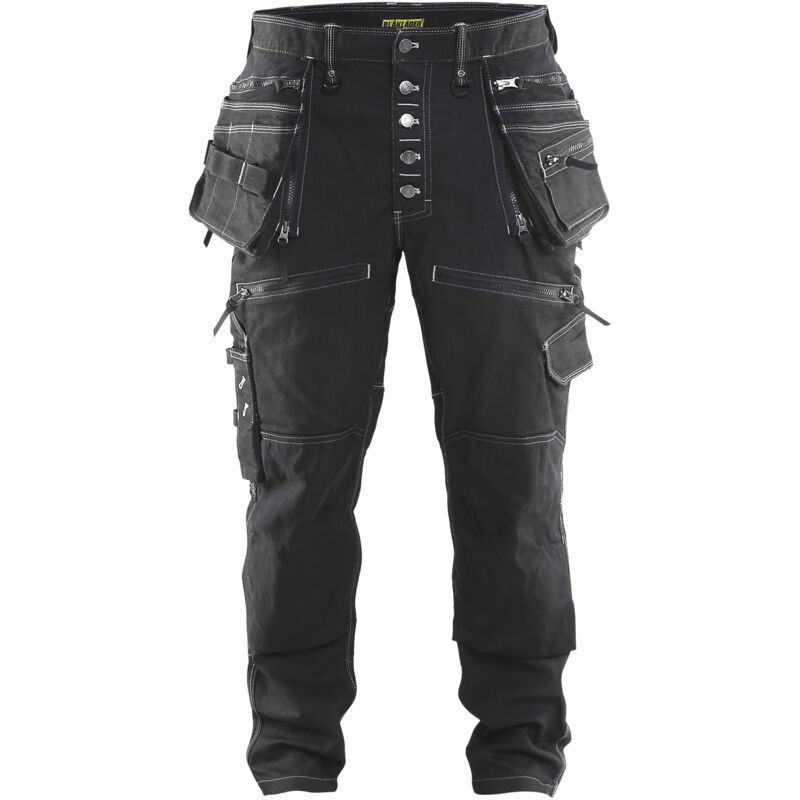 Blaklader - Pantalon de travail multipoches artisan X1900 cordura denim stretch Noir 40