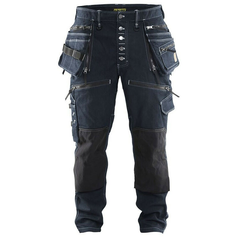 Blaklader – Pantalon de travail slim X1900 Artisan CORDURA stretch – Coupe cintrée – Poches genouillères renforcées – Taille 42 – Bleu foncé