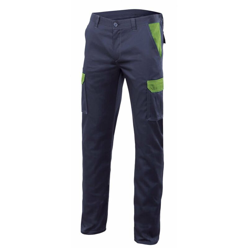 

Pantalon azul marino bicolor multibolsillos con costura de seguridad Serie PT103002S | 46 - Azul marino / Verde lima - Velilla