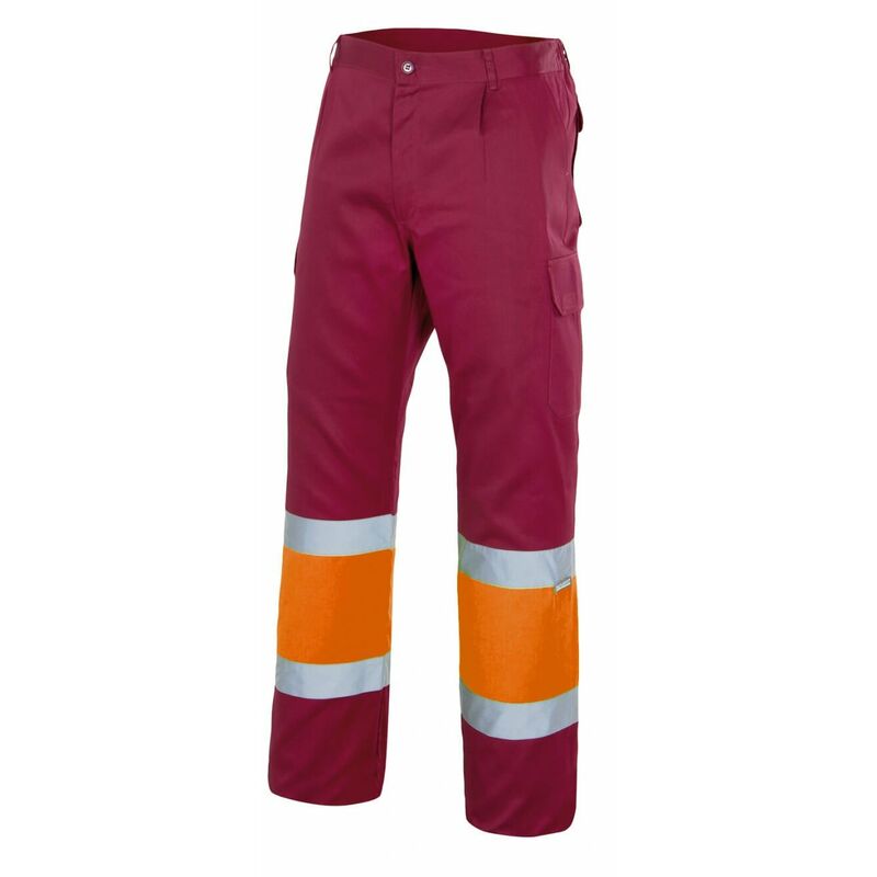 

Pantalón flúor bicolor de alta visibilidad Multibolsillos combinado VELILLA Serie 157C | 3XL - Granate / Naranja flúor