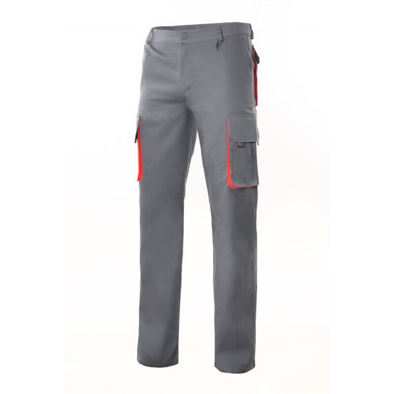 

Pantalón bicolor forrado con refuerzo en tejido trasero Serie F103004 | Gris / Rojo - 52 - Velilla