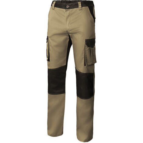 Pantalón bicolor multibolsillos 103020B  52 - Beige arena / Negro