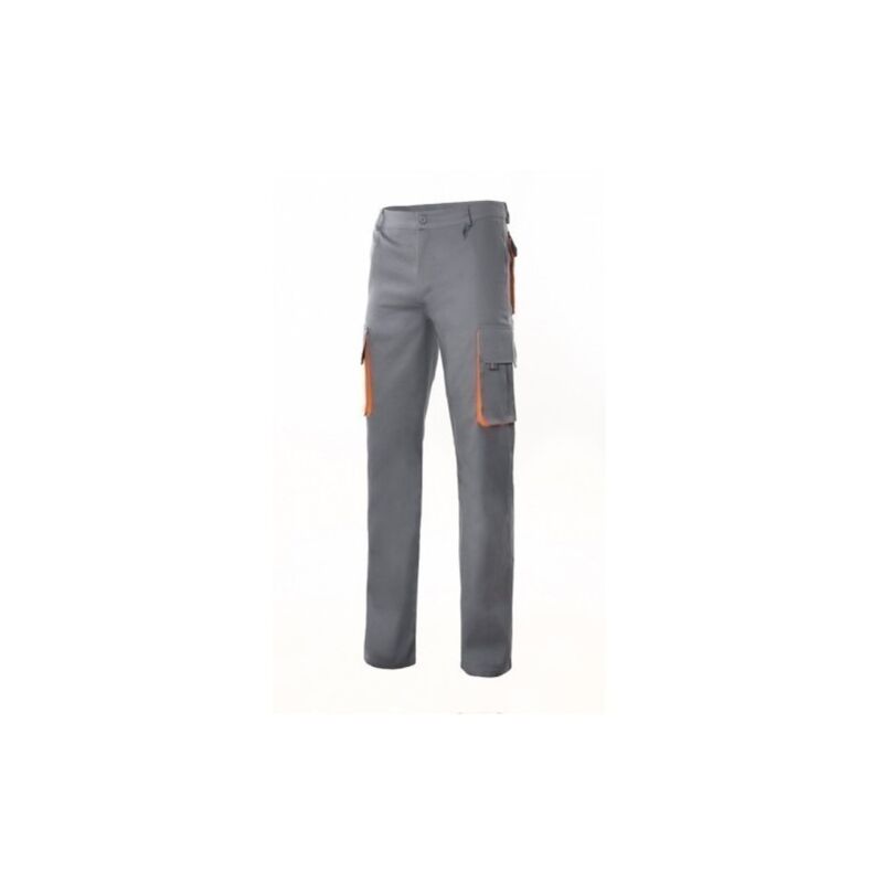 

Pantalon Trabajo T42 Con Pinza Tergal Gris/Naranja - Velilla