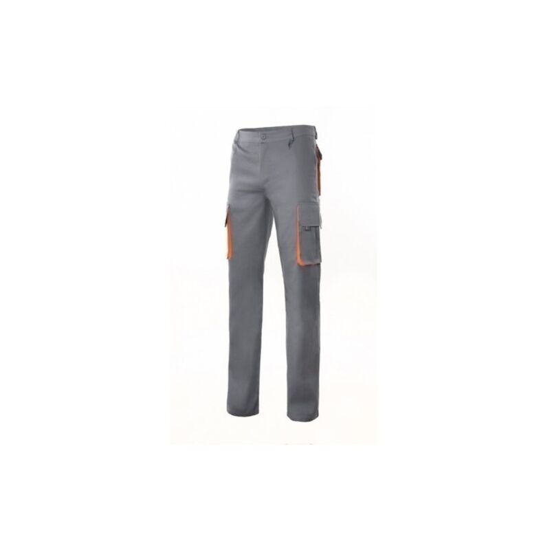 

Pantalon Trabajo T50 Con Pinza Tergal Gris/Naranja - Velilla