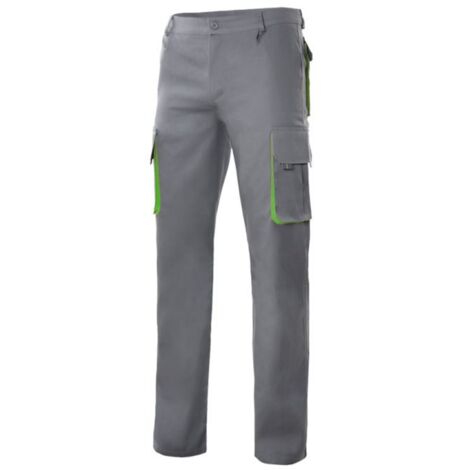 Pantalón Bicolor Multibolsillos GRIS/VERDE LIMA 60
