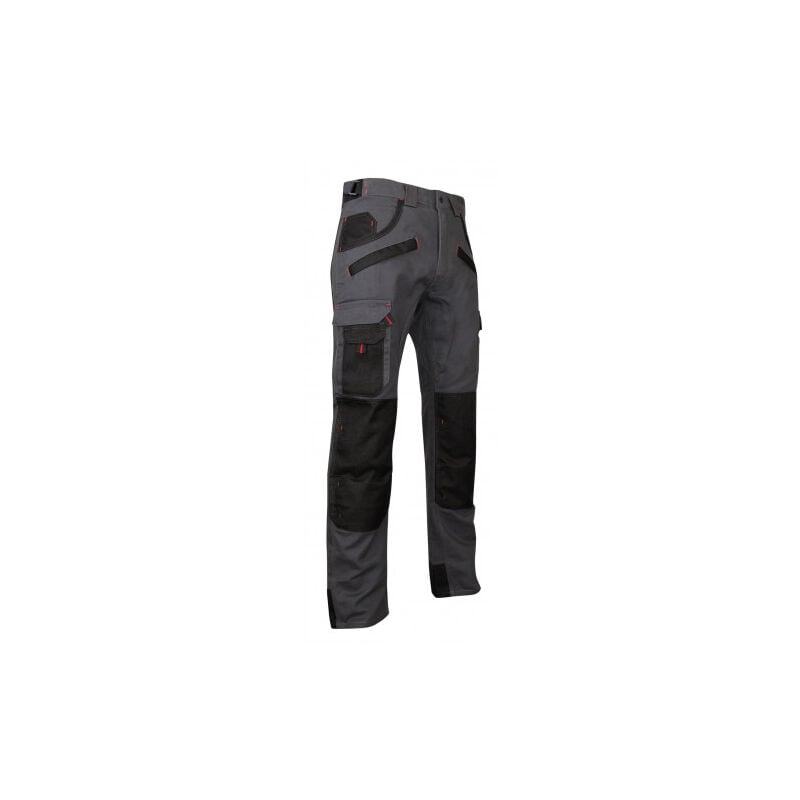 LMA - Pantalon de travail multipoches à genouillères Gris/Noir - 1261 argile taille 52
