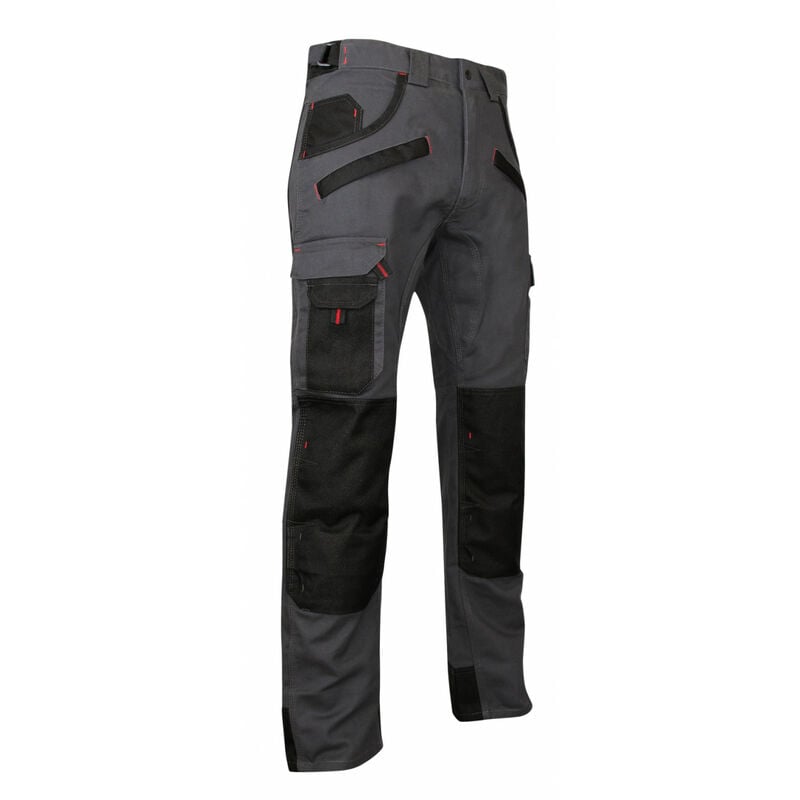 pantalon de travail multipoches à genouillères gris/noir 1261 argile lma taille 58