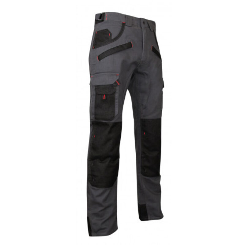 LMA - Pantalon de travail multipoches à genouillères Gris/Noir - 1261 argile taille 50