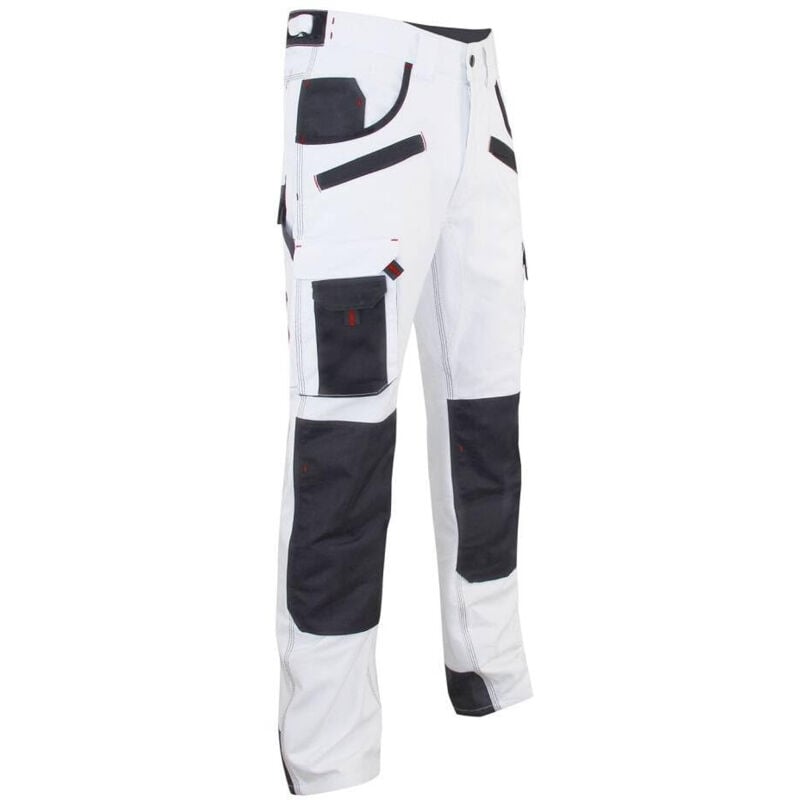 Pantalon de peintre LMA aerosol taille 38 blanc/gris nuit avec poches genouillères