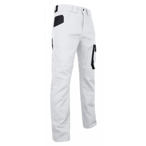 Pantalon bicolore peintre LMA FACADE taille 42 blanc et gris nuit