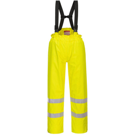 Pantalon Bizflame Rain doublé Hi-Vis FR Antistatique couleur : Jaune taille XL - PORTWEST