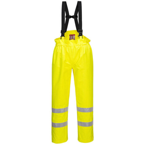 Pantalon Bizflame Rain non doublé Hi-Vis Antistatique FR couleur : Jaune taille M - PORTWEST
