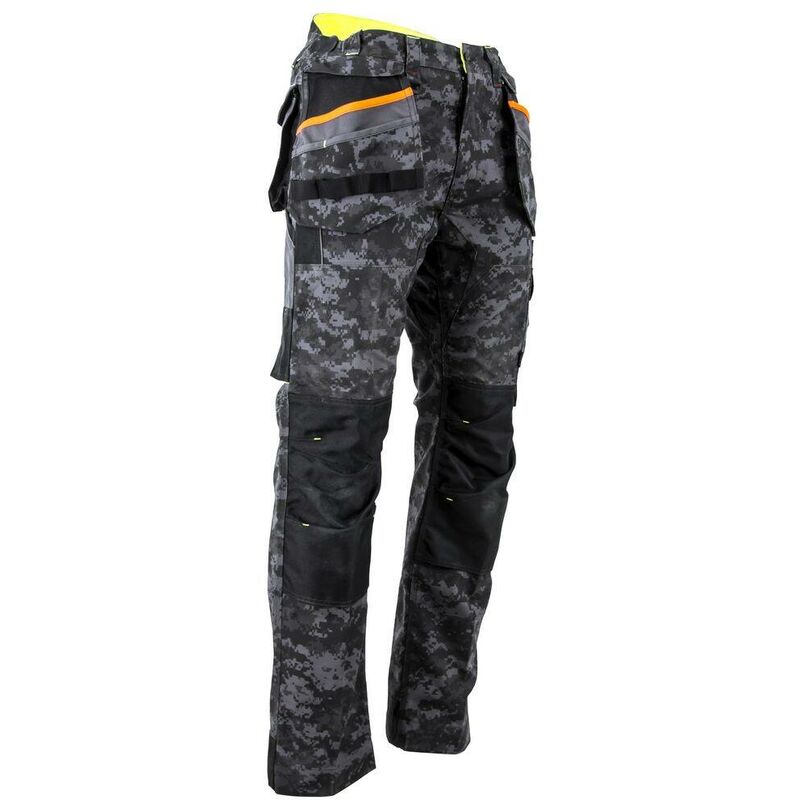 lma - pantalon canvas avec poches genouillères renforcé imperméable donjon camouflage kaki 56 - camouflage kaki