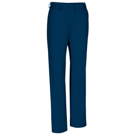 Pantalón chino elástico para mujer con bolsillos, tejido de algodón y elastano VALENTO ALESSIA 40 Azul marino orión