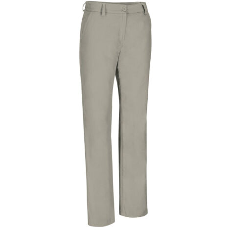 Pantalón chino elástico para mujer con bolsillos, tejido de algodón y elastano VALENTO ALESSIA 42 Beige arena