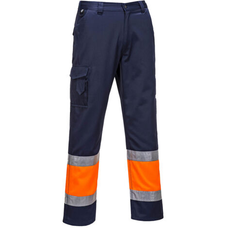 Pantalon combat Hi-Vis Bicolore   couleur : Orange/Marine taille S - PORTWEST