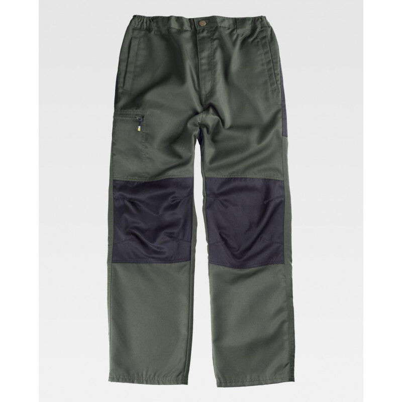 

Pantalón multibolsillos con rodilleras a contraste Combi B1411 | S - Verde Kaki+Negro - Workteam
