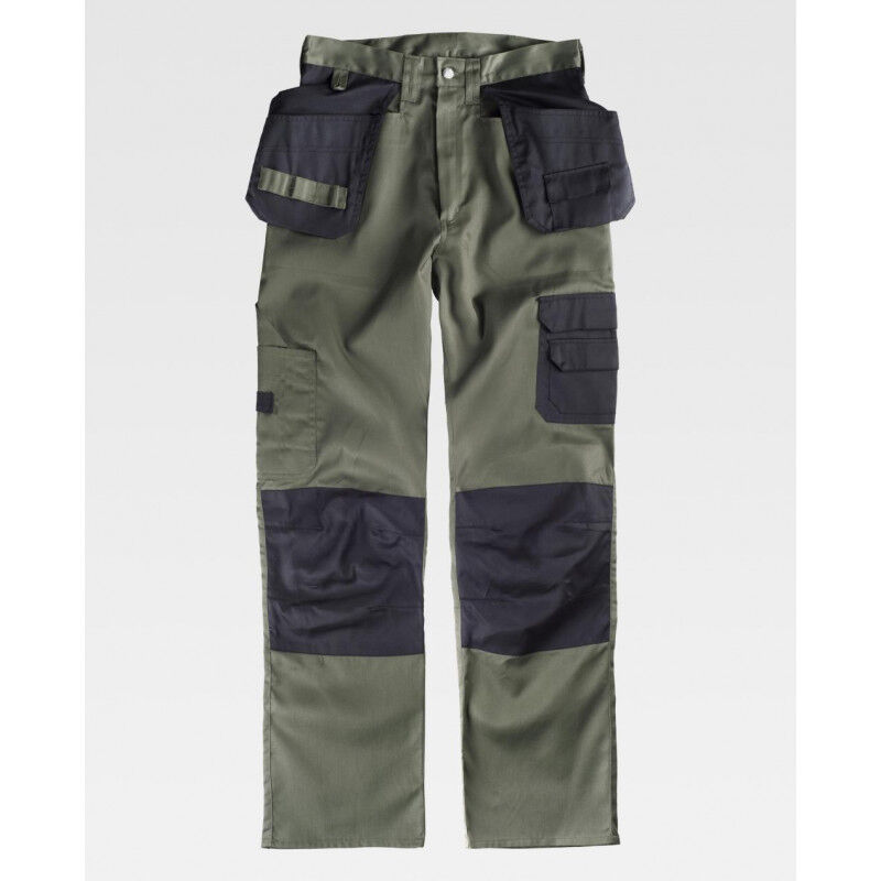 

Pantalón de trabajo multibolsillos con refuerzo en rodilleras Combi B1419 | 40 - Verde kaki+Negro - Workteam