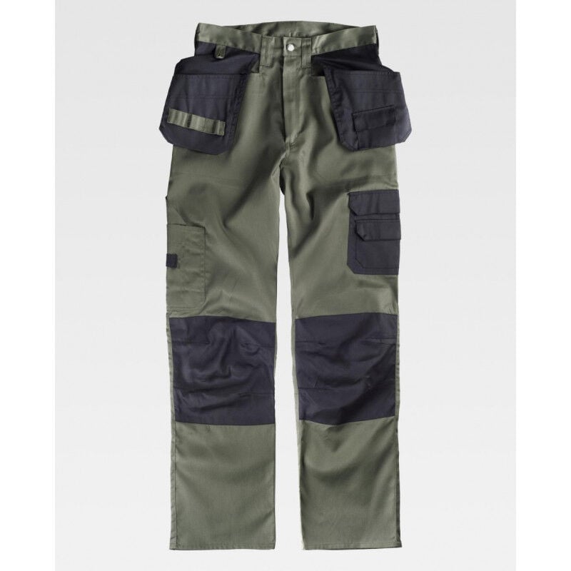 

Pantalón de trabajo multibolsillos con refuerzo en rodilleras Combi B1419 | 42 - Verde kaki+Negro - Workteam