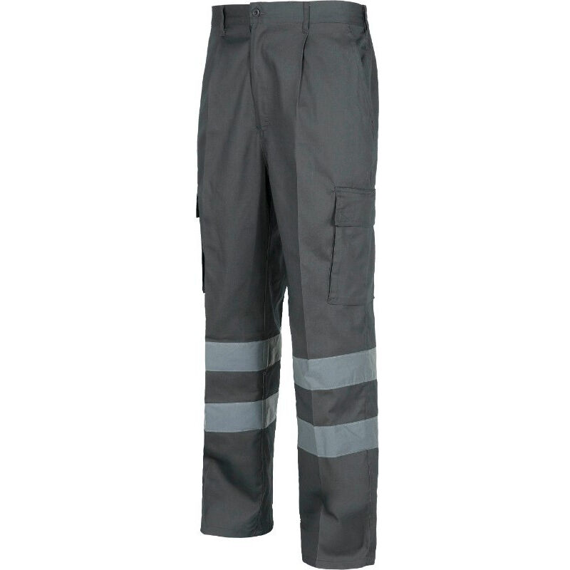 

Pantalón recto multibolsillos con cintas reflectantes en perneras WORKTEAM Combi B1407 | Gris - 40