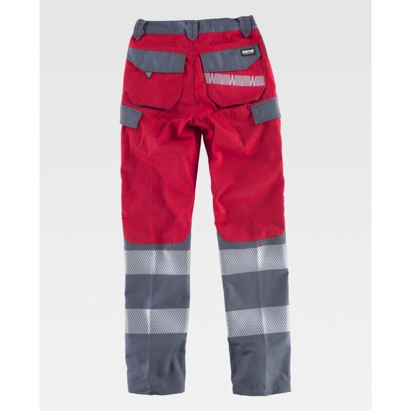 

Pantalón de trabajo con cintas reflectantes segmentadas WORKTEAM Combi C2716 | XXL - Rojo+Gris Oscuro A.V.