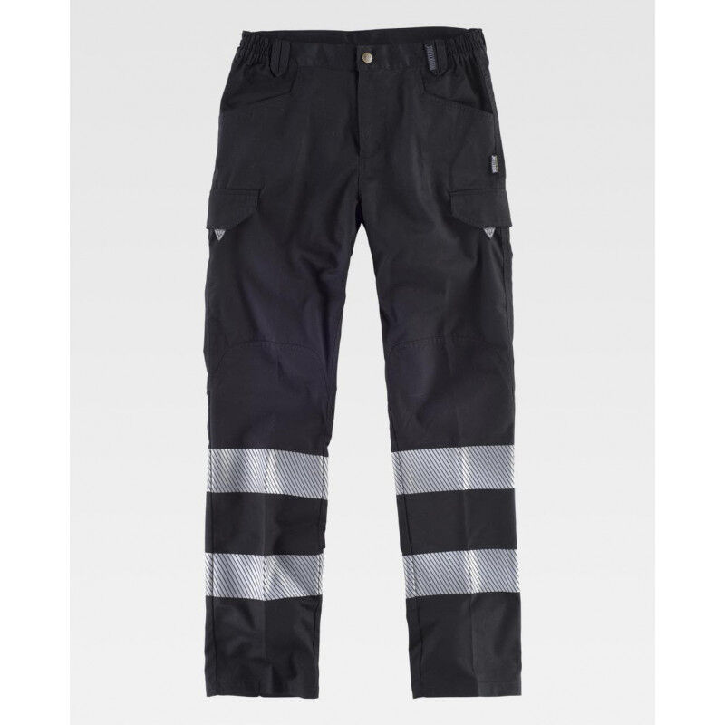 

Pantalón industrial con cintas reflectantes segmentadas WORKTEAM Combi C2717 | Negro - L