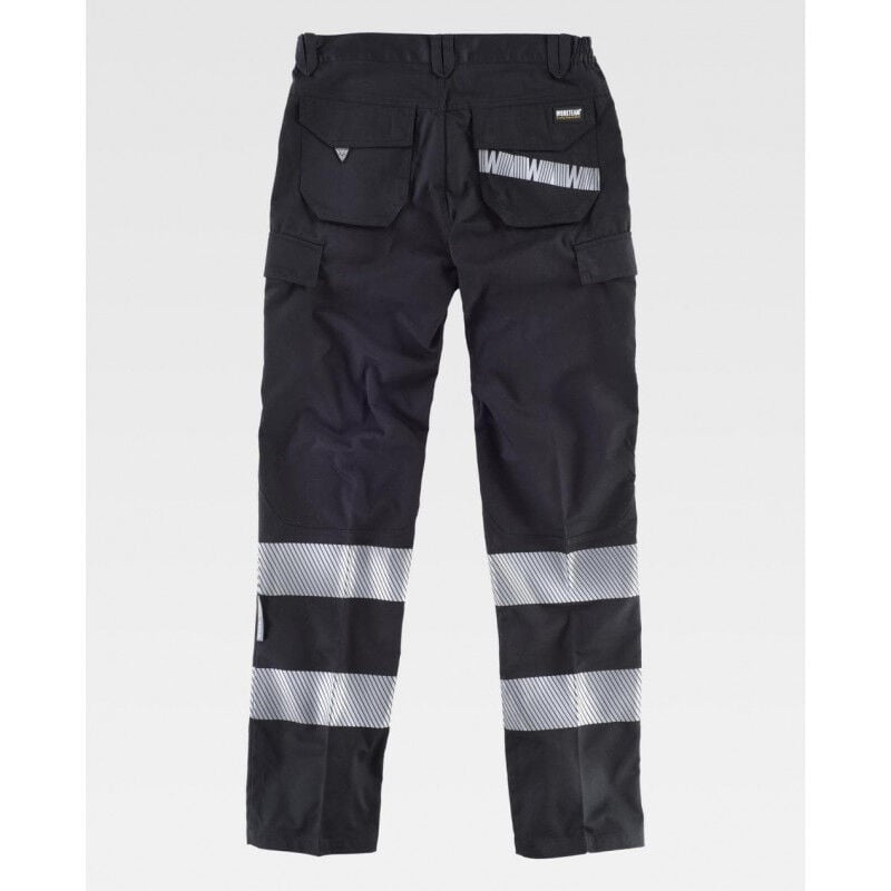 

Pantalón industrial con cintas reflectantes segmentadas WORKTEAM Combi C2717 | Negro - S
