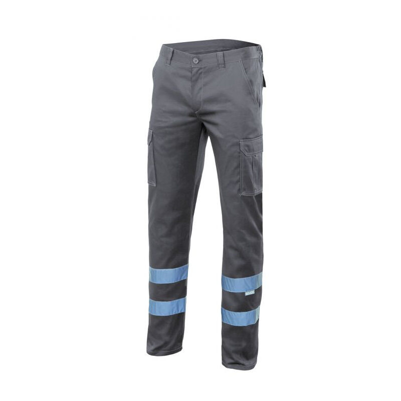 

Velilla - Pantalón stretch multibolsillos con cintas reflectantes en el bajo Serie 103014S | Gris - 46