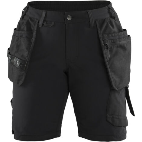 Pantalón corto de trabajo artesanal stretch 4D para mujer 7183 - Negro/Gris oscuro 2XL - FR(52) - SE(C50) - Estándares